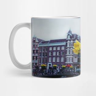 Tulip Flower on Amsterdam city landscape Mug